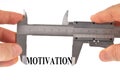 Measuring motivation with a vernier calipe Royalty Free Stock Photo