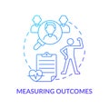 Measuring outcomes blue gradient concept icon