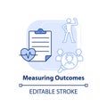 Measuring outcomes light blue concept icon