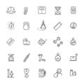 Measuring related web icon set - outline icon set, vector, thin line icons collection