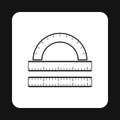 Measuring ruler icon, simple style Royalty Free Stock Photo