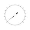 Measuring scale with arrow. 360 degree template of barometer, compass, speedometer, manometer, circular ruler tool Royalty Free Stock Photo