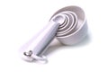 Measuring set table spoons and cups plastic white color isolated