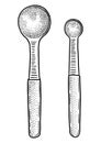 Measuring spoon illustration, drawing, engraving, line art