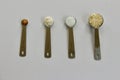 Measuring spoons with baking ingredients