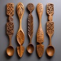 Modern Carved Wooden Design Measuring Spoons