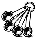 Measuring spoons set vector design for culinary use. Royalty Free Stock Photo
