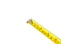 Measuring tape with centimeters and inches isolated on white background Royalty Free Stock Photo