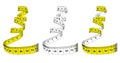 Measuring tape,diet theme. Theme for the studio, dressmaking. Vector illustration.