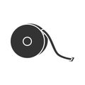 Measuring tape glyph icon