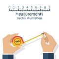 Measuring tape in hand