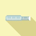 Measuring tape icon flat vector. Clothes meter