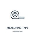 measuring tape icon vector from construction collection. Thin line measuring tape outline icon vector illustration