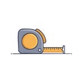 Measuring Tape Illustration Flat Design Vector Icon Tool for DIY Measurement Projects Royalty Free Stock Photo