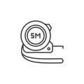 Measuring Tape 5 meters vector concept outline icon