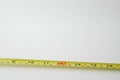 Measuring tape on white background with copy space