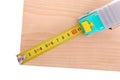Measuring tape with woods Royalty Free Stock Photo