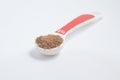 Measuring Tea spoon with Brown sugar Royalty Free Stock Photo