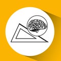 Measuring tool brain school knowledge Royalty Free Stock Photo