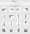 Measuring tools icon set
