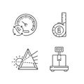 Measuring tools linear icons set