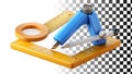 Measuring tools, ruler and compass, math instruments png transparent image Generative AI Royalty Free Stock Photo