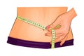 Measuring waist with measuring tape