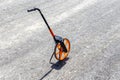 Measuring wheel tool for calculating distance Royalty Free Stock Photo