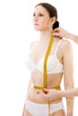 Measuring woman's breat waist lenght