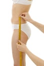 Measuring woman's hips size