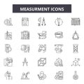 Measurment line icons, signs, vector set, outline illustration concept