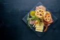 Meat assorted and cold appetizers. Royalty Free Stock Photo