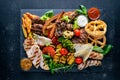 Meat assorted and cold appetizers. Ukrainian style. Royalty Free Stock Photo