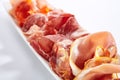 Meat assorti platter top view Royalty Free Stock Photo