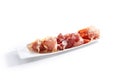 Meat assorti platter closeup Royalty Free Stock Photo