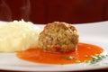 Meat ball and mashed potato Royalty Free Stock Photo