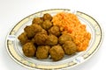 Meat - balls of beef and pork - with risotto Royalty Free Stock Photo