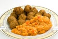 Meat - balls of beef and pork - with risotto Royalty Free Stock Photo