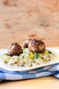 Meat balls and couscous Royalty Free Stock Photo