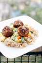 Meat balls and couscous Royalty Free Stock Photo