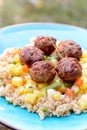 Meat balls and couscous Royalty Free Stock Photo