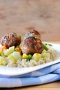 Meat balls and couscous Royalty Free Stock Photo