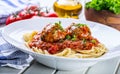 Meat balls. Italian and Mediterranean cuisine. Meat balls with s