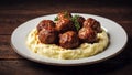 Meat balls and mashed potato, traditional swedish meal Royalty Free Stock Photo
