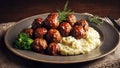 Meat balls and mashed potato, traditional swedish meal Royalty Free Stock Photo