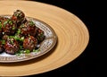 Meat balls with quail egg inside Royalty Free Stock Photo