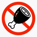 Meat ban icon. There is no meat. No food
