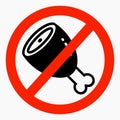 Meat ban icon. There is no meat. No food