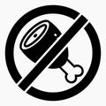 Meat ban icon. There is no meat. No food