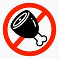 Meat ban icon. There is no meat. No food